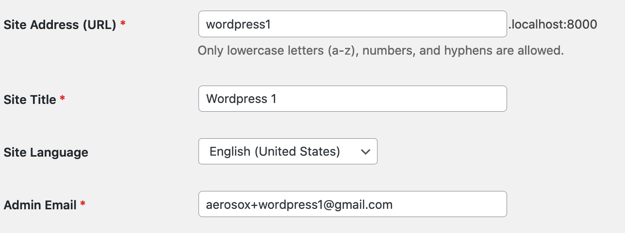 New site fields